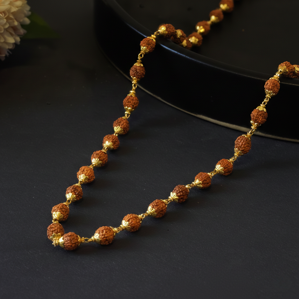 Gold Plated Eternal Grace Rudraksha Mala