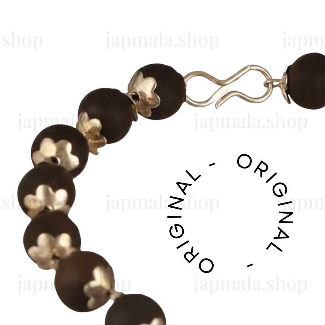 Silver Plated Eternal Karungali Mala - Natural Ebony Wood - Image 3