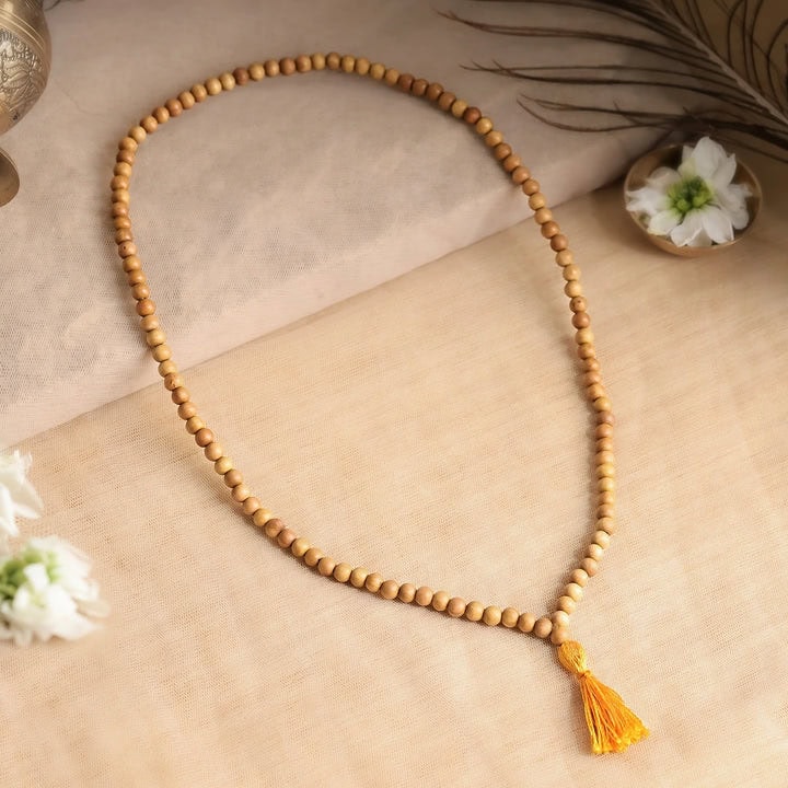 Govt Certified Chandan Sandalwood Jaap Mala with 108 Beads and Free Bag
