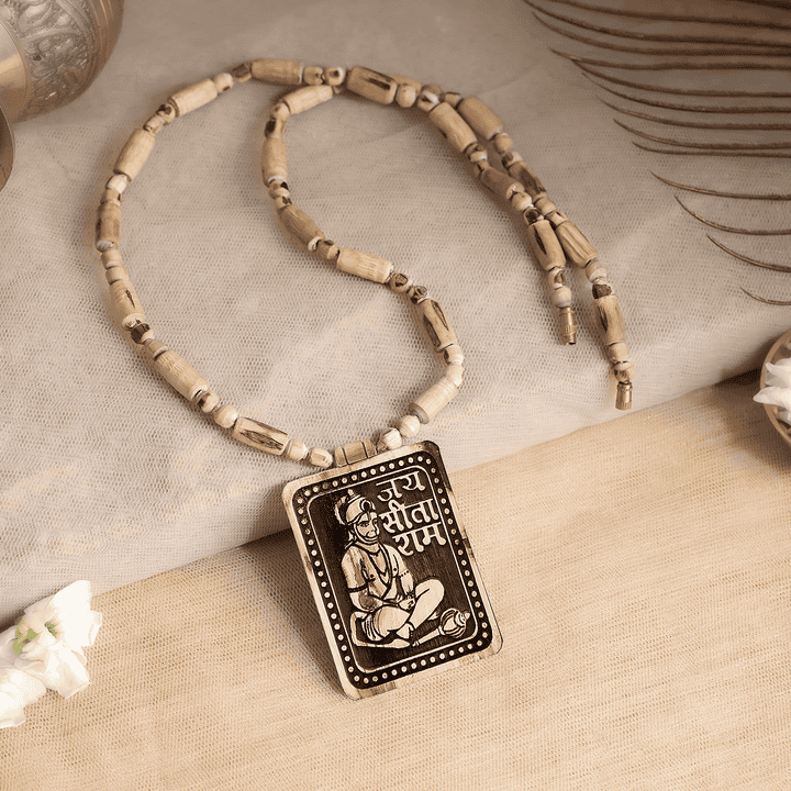 Bageshwar Dham Sitaram Hanumanji Tulsi Necklace with Certificate