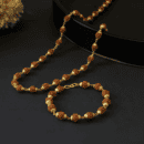 Gold plated Rudraksha mala and bracelet combo for men